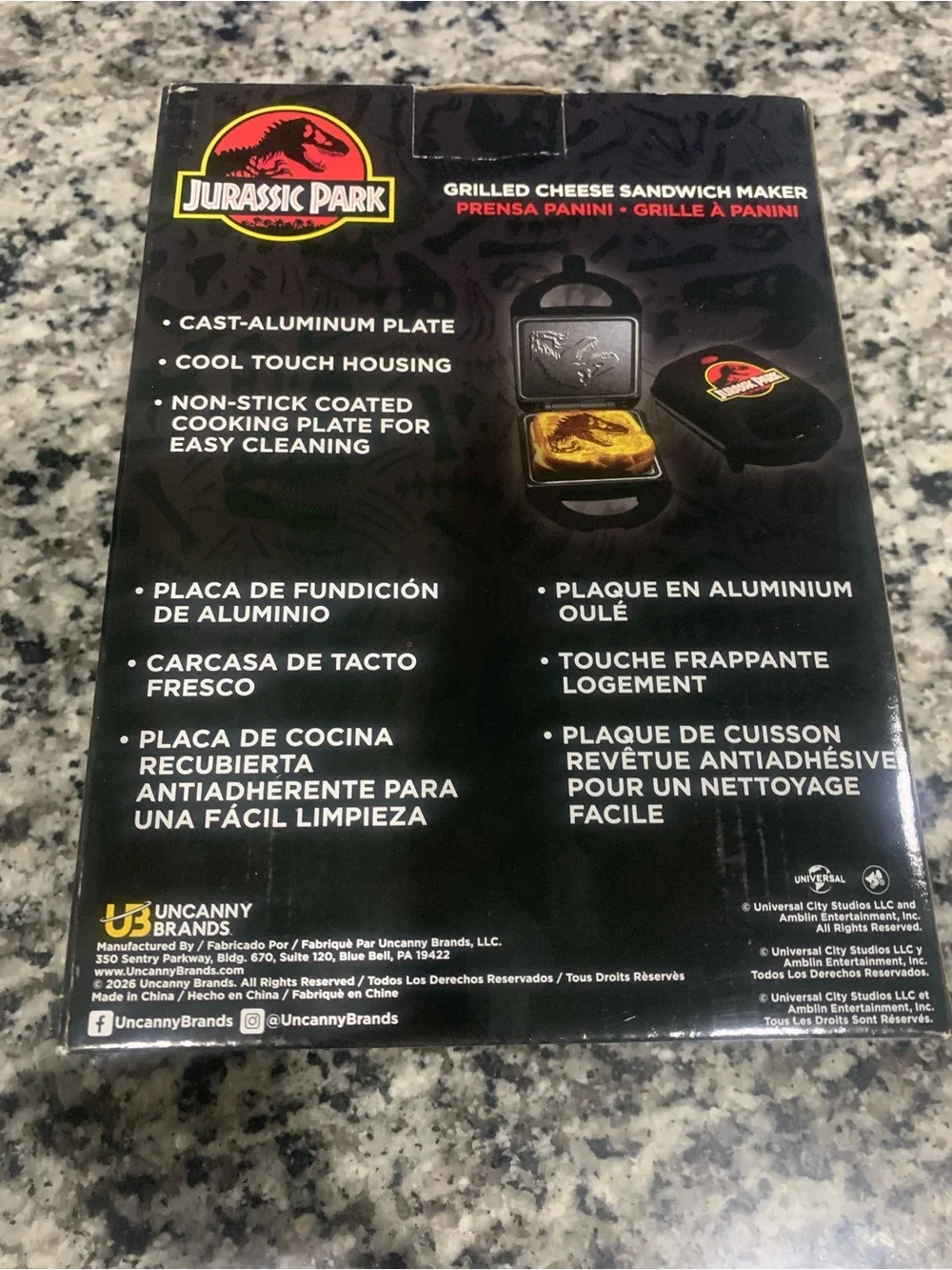 Brand New Jurassic Park Black Grilled Cheese Sandwich Maker